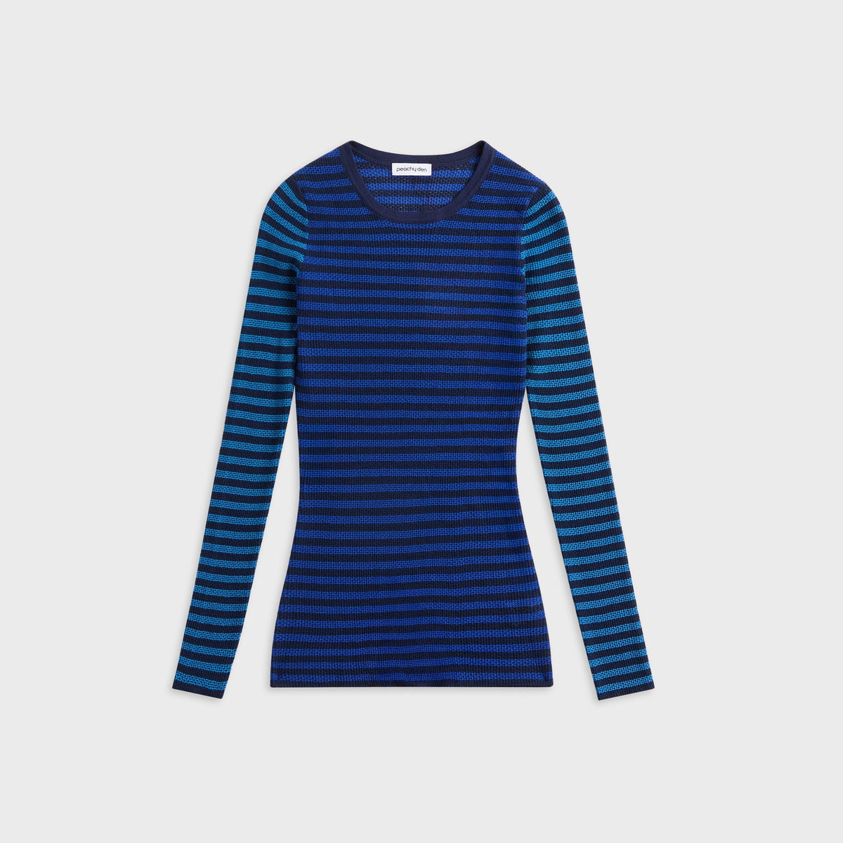 Peachy Den Elise Stripe Long Sleeve Top - Navy Stripe