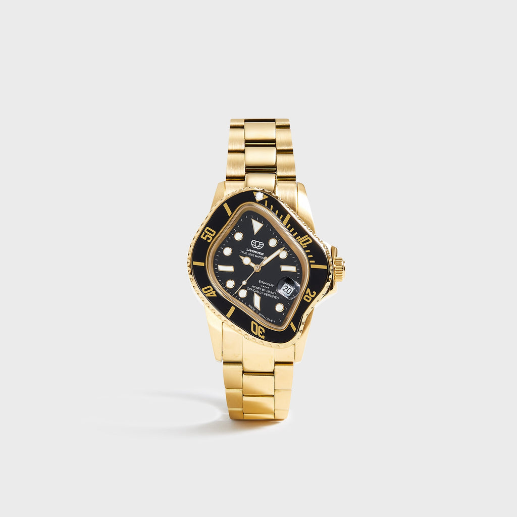 LAARVEE Golden Precision Steel - Black Bezel / Black Dial