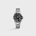 LAARVEE Silver Precision Steel - Black Bezel / Black Dial
