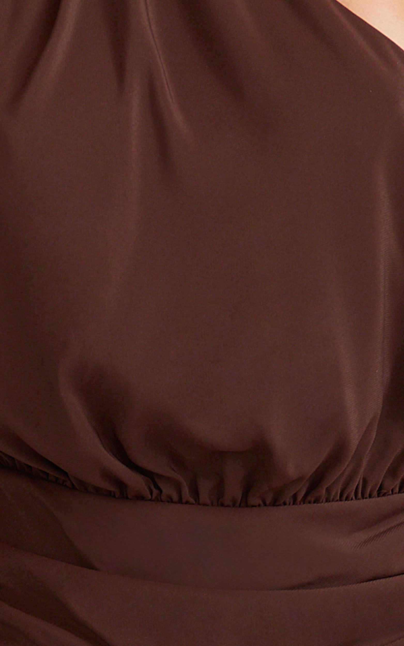 Penelope Mini Dress - Scarf Neck Backless Dress in Chocolate