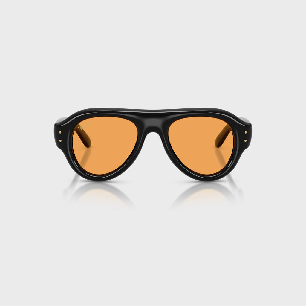 Ray-Ban x A$AP Rocky Aviator Puffer Sunglasses - Black Frame / Orange Lens