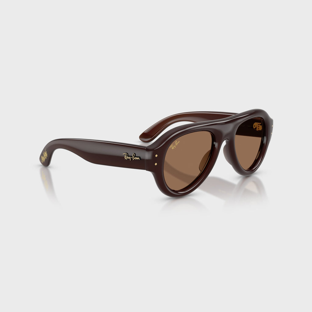 Ray-Ban x A$AP Rocky Aviator Puffer Sunglasses - Transparent Brown Frame / Brown Lens