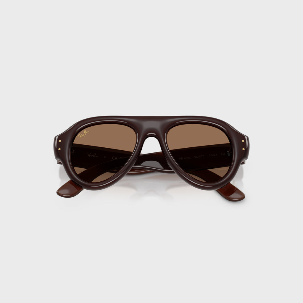 Ray-Ban x A$AP Rocky Aviator Puffer Sunglasses - Transparent Brown Frame / Brown Lens