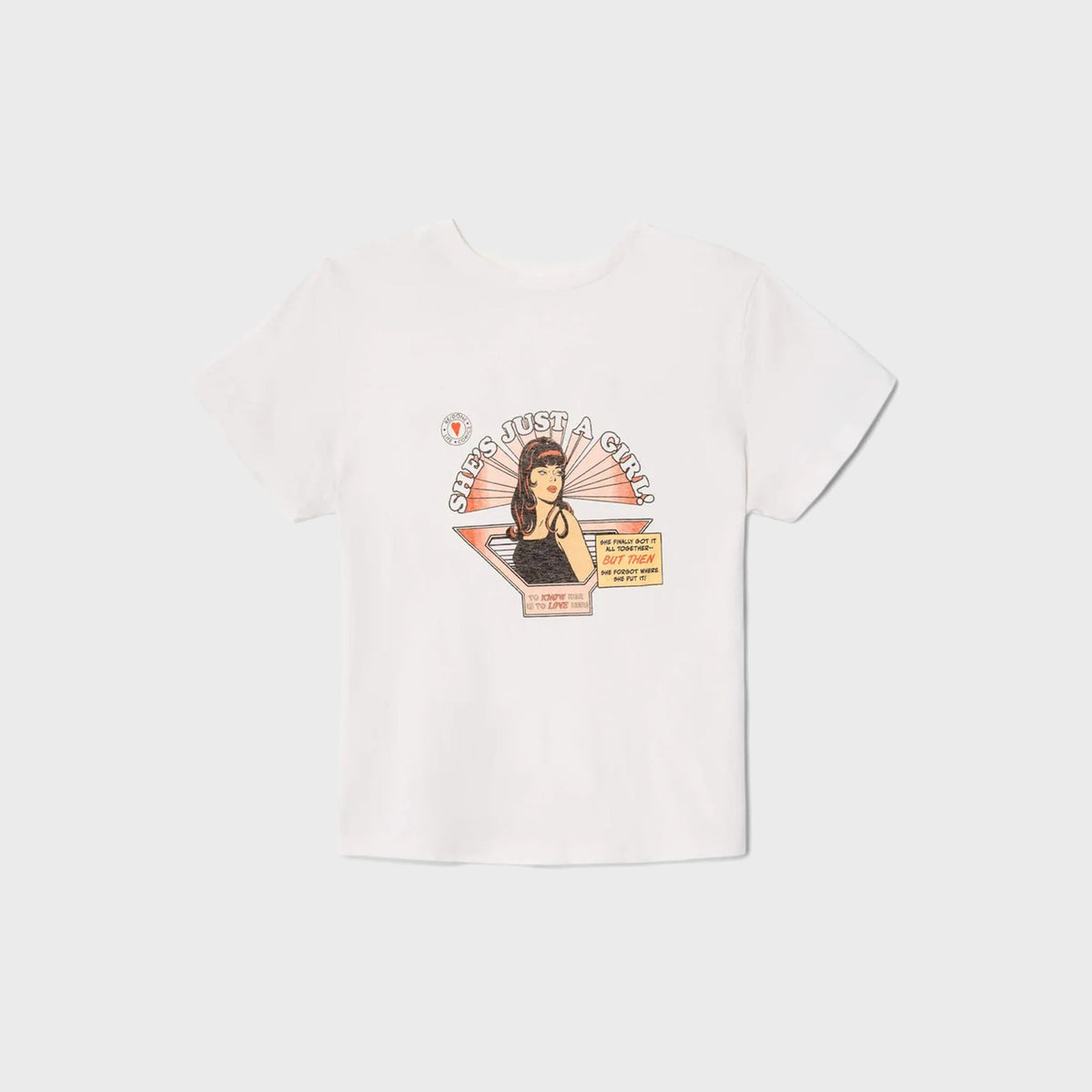ReDone Classic Just A Girl Tee - Vintage White