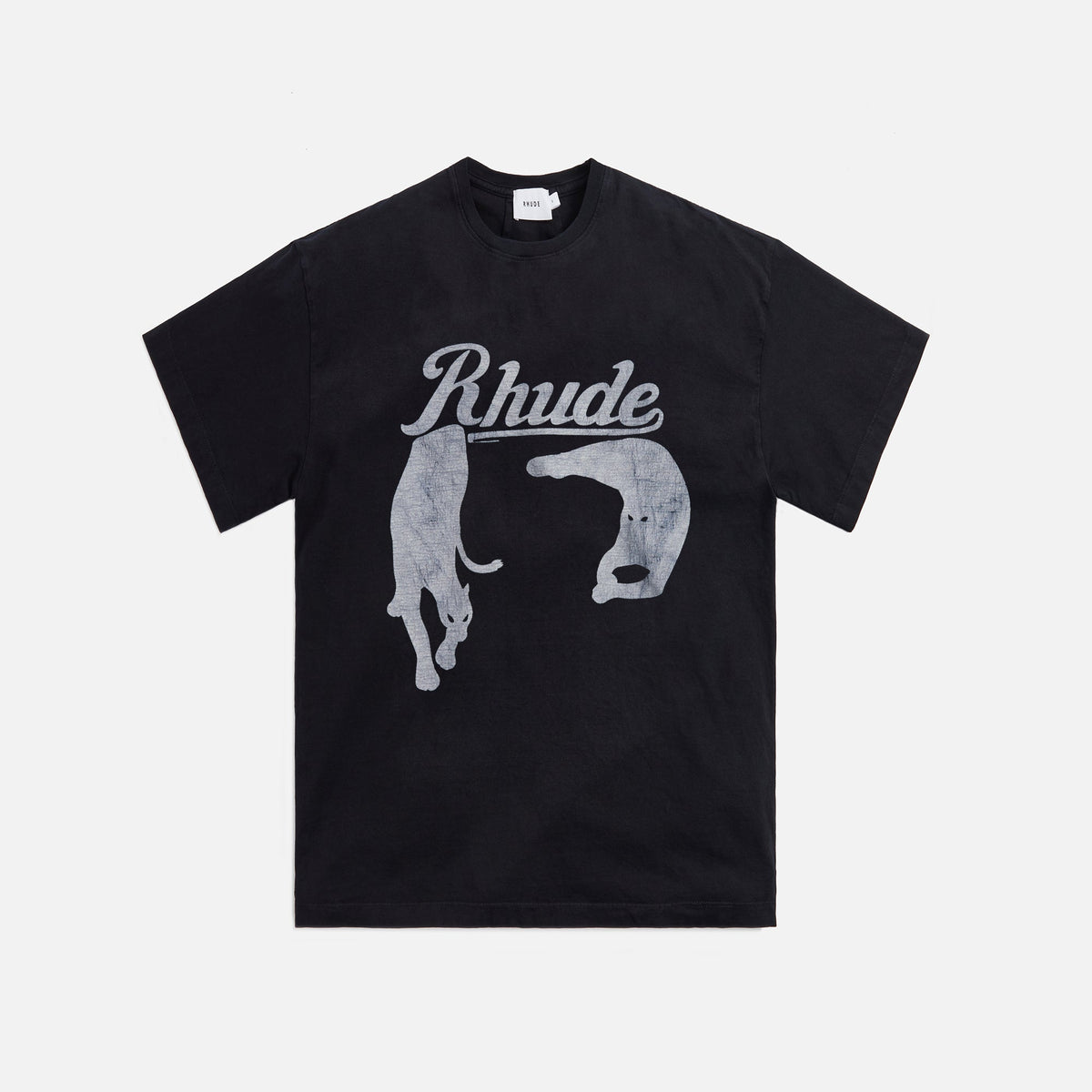 Rhude Black Cat Tee - Vintage Black