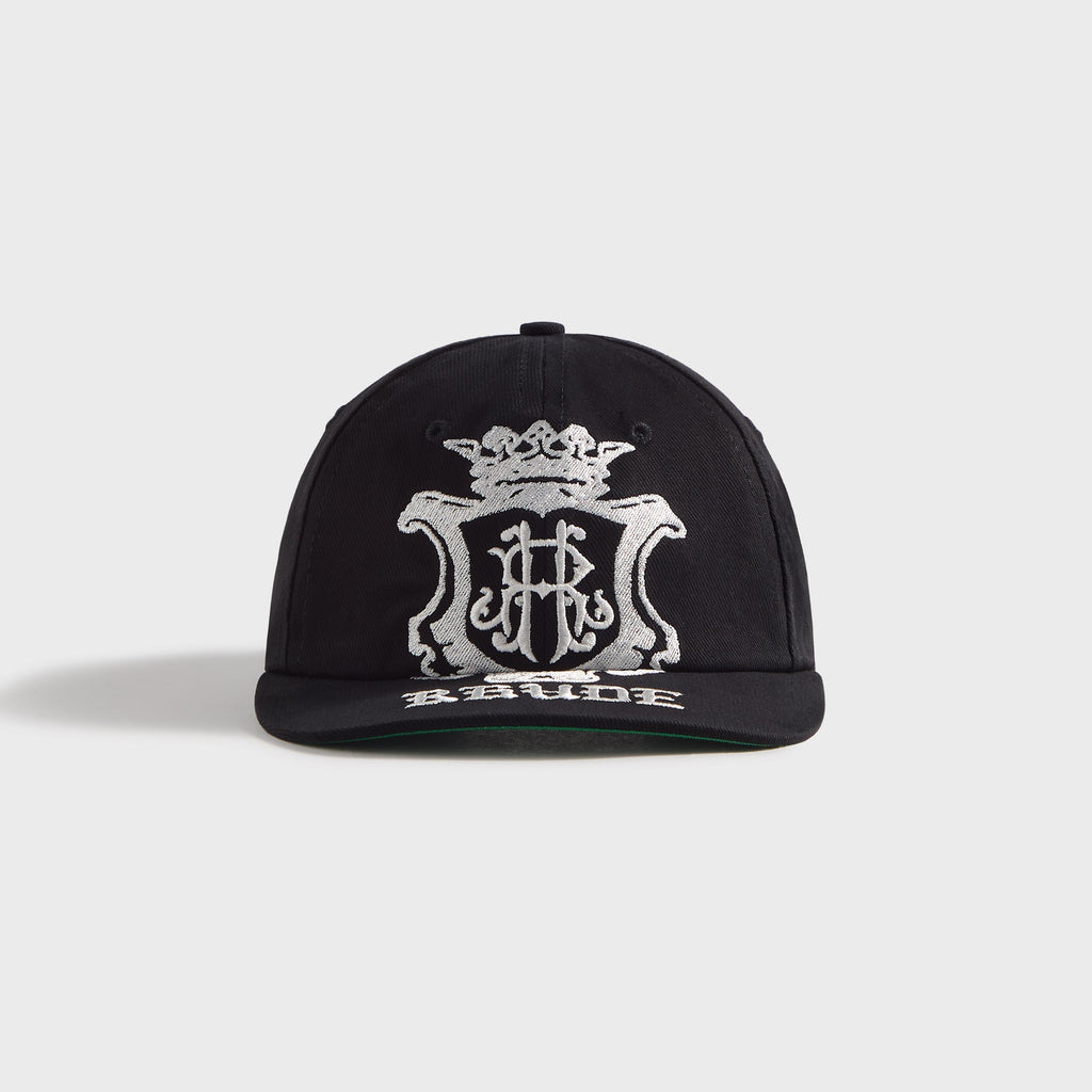 Rhude Grand Cru Crest Curved Brim Cap - Black / White