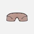 Rick Owens Shielding Sunglasses - Black Temple / Brown Lens