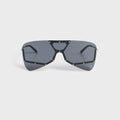 Rick Owens Tower Sunglasses - Silver Temple / Black Lens