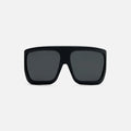 Rick Owens Davis Sunglasses - Black Temple / Black Lens