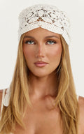 Roselle Scarf - Crochet Scarf in White