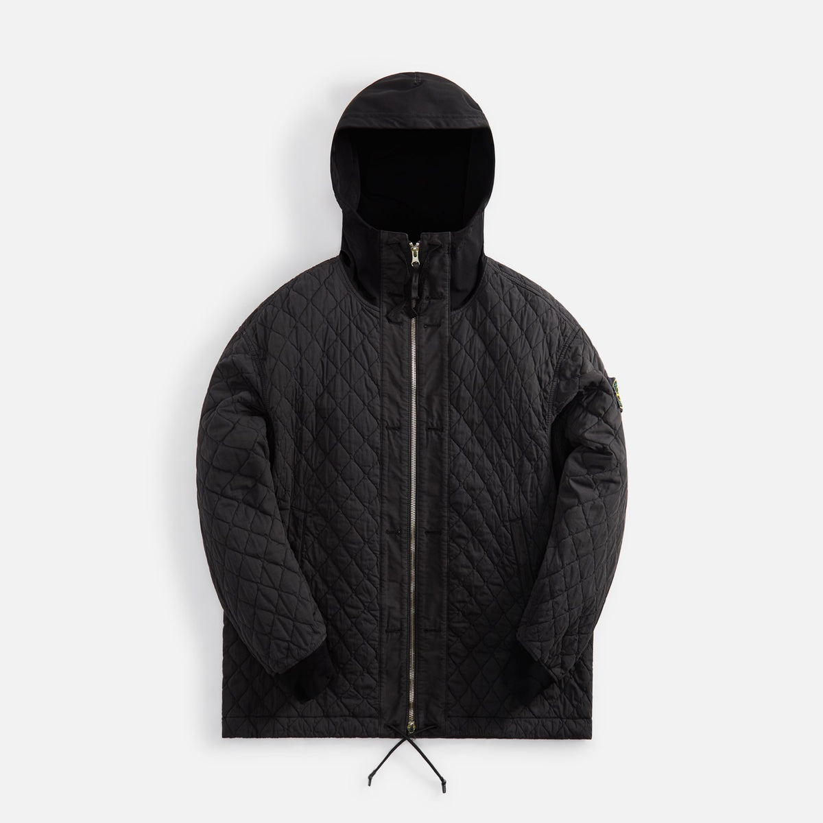 Stone Island Quilted Hooded Zip-Up Jacket - Lead Grey