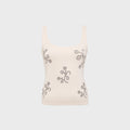 Siedres Cali Embellished Square Neck Top - Ecru