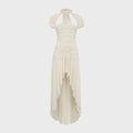 Siedres Roxy Ruched Maxi Dress - Ecru