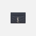 Saint Laurent Card Holder YSL Logo - Bleu Acier