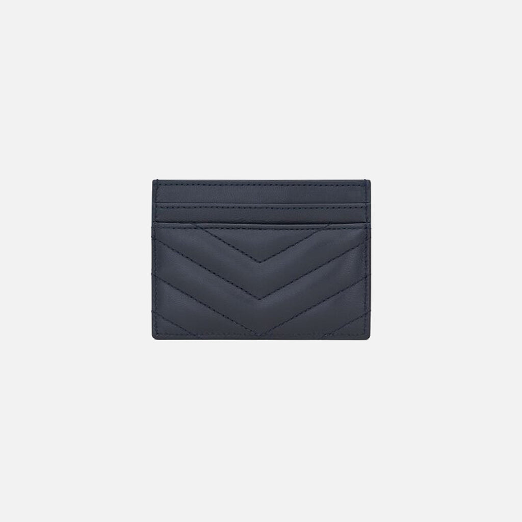 Saint Laurent Card Holder YSL Logo - Bleu Acier