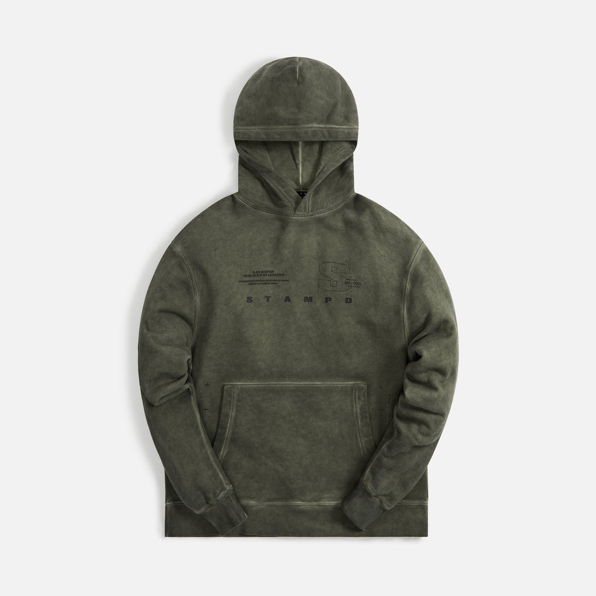 Stampd Mountain Oiled Wash Transit Hoodie Oil Wash - Army