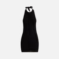 Sami Miro Vintage Open Seam Low Back Halter Dress - Black