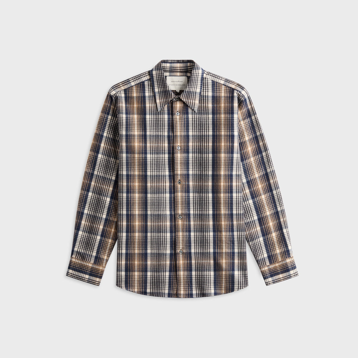 Studio Nicholson x Aaron Levine View Shirt - Navy / Oatmeal