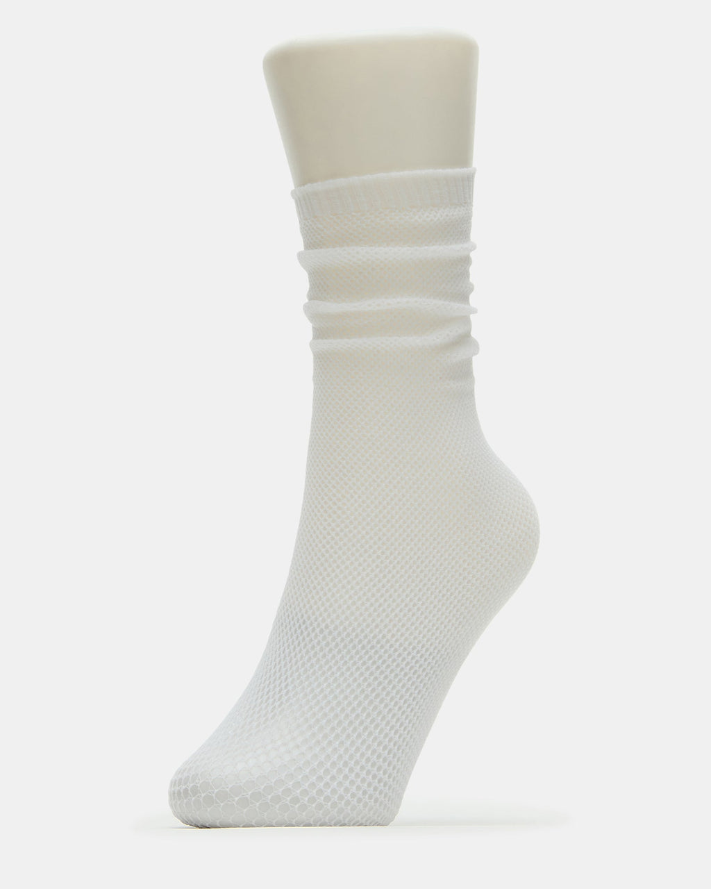 FISHNET SLOUCHY CREW SOCKS WHITE