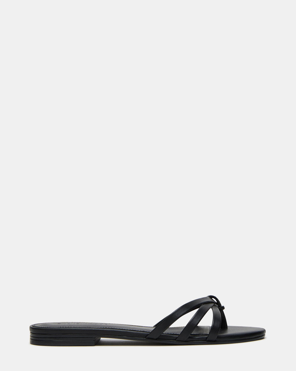 CALISSI Black Leather Strappy Slide Women's Sandal | Steve Madden