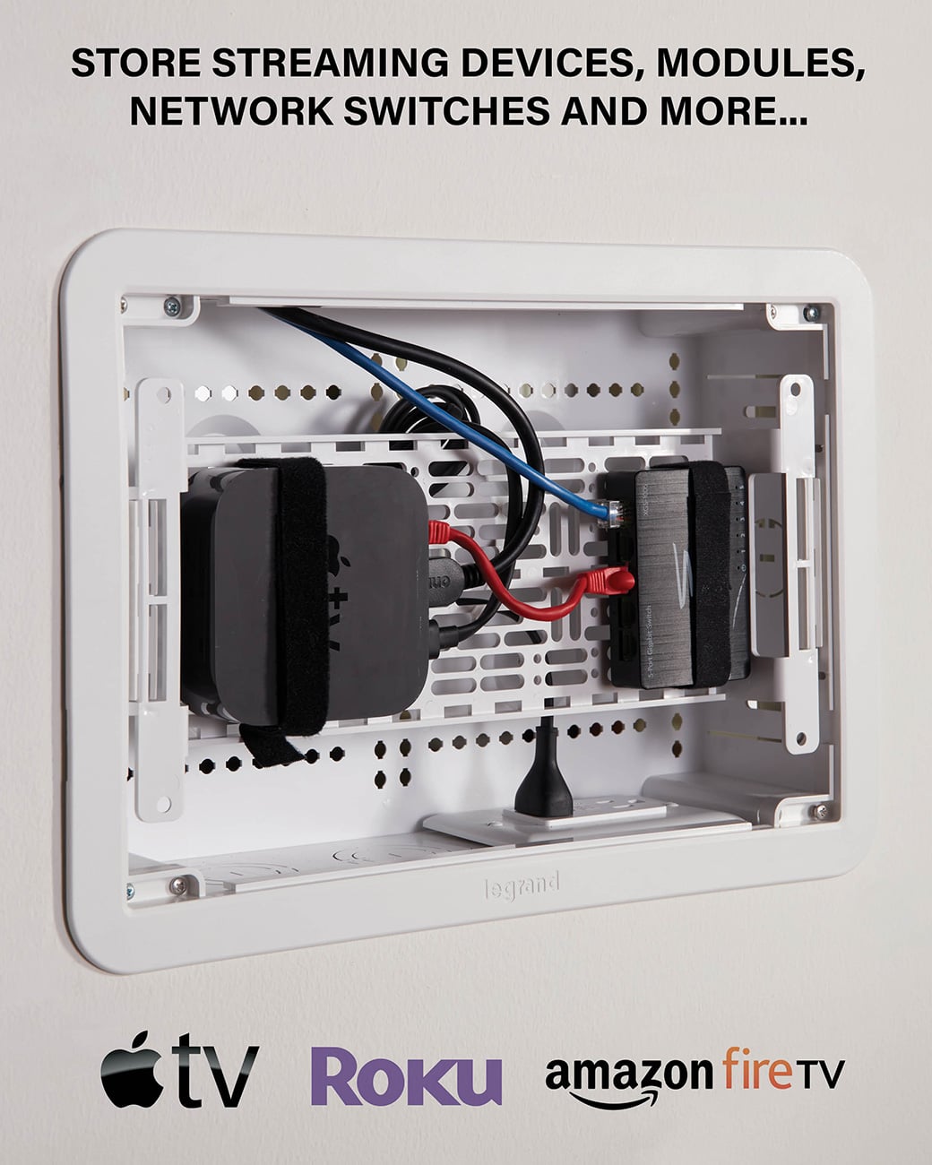 Sanus White 9" TV Media In-Wall Box - SA-IWB9-W1 - image 2