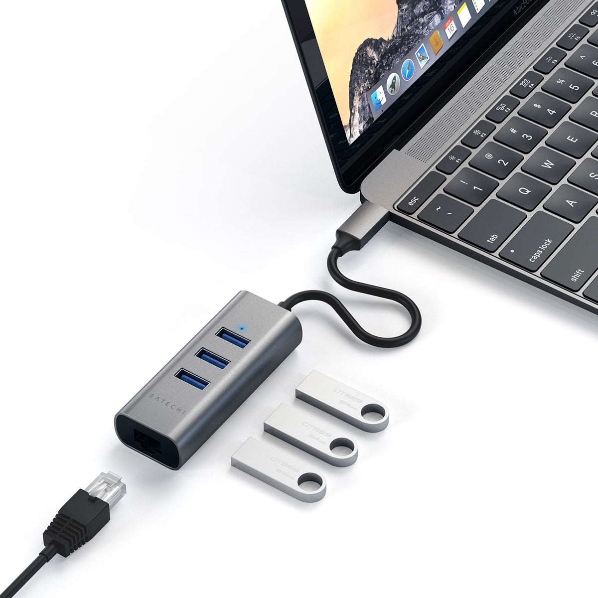 Satechi Space Gray USB-C 2-In-1 USB Hub With Ethernet - ST-TC2N1USB31AM - image 5