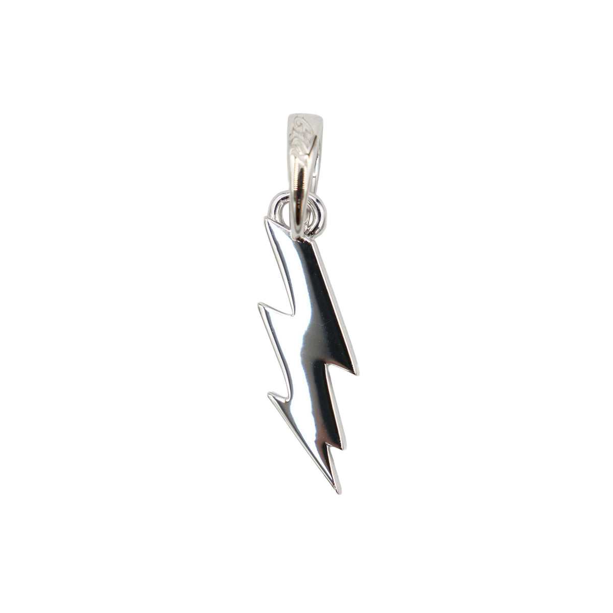 GLD Men Simple Micro Lightning Bolt Pendant in Sterling Silver