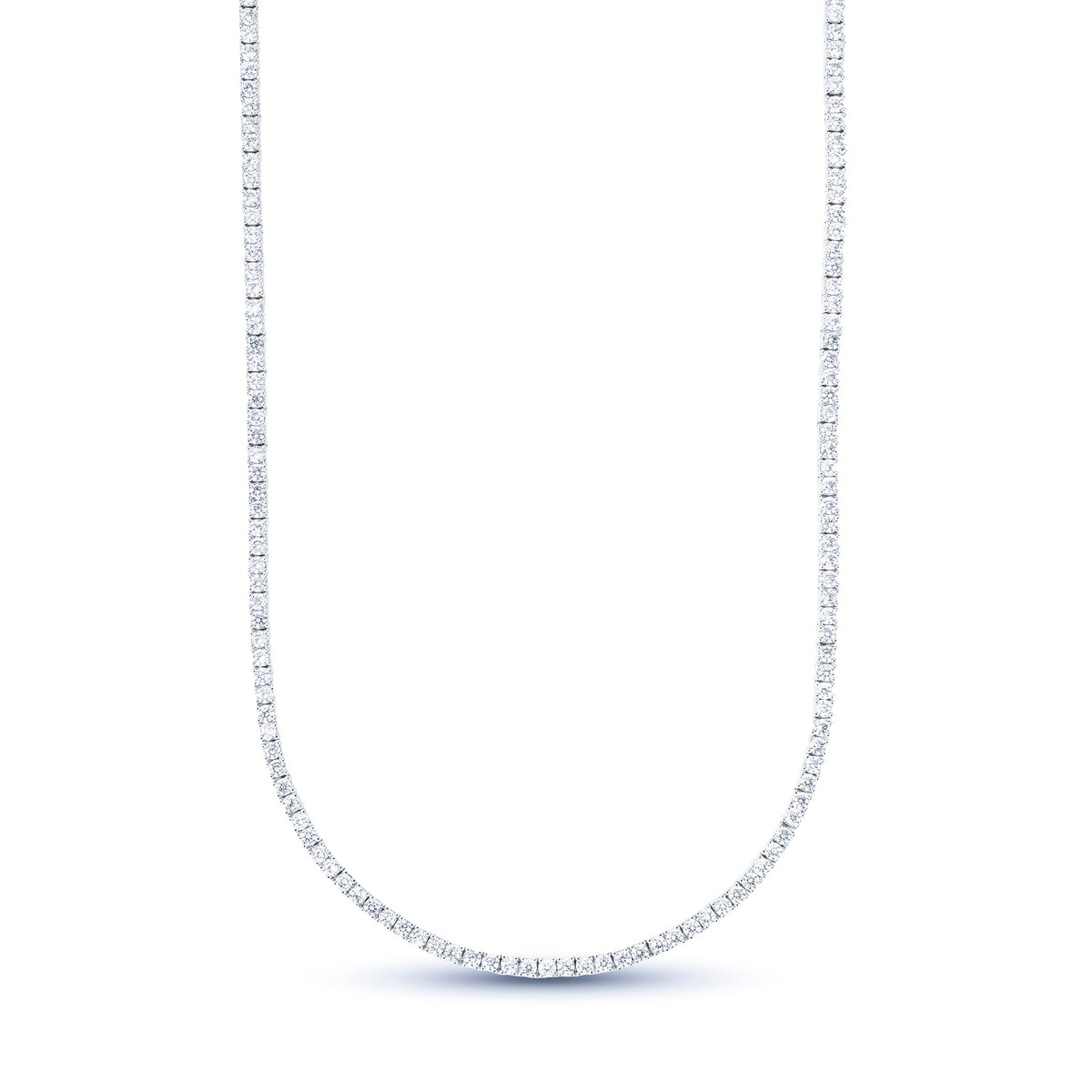 GLD Women Women's Moissanite Diamond Tennis Necklace in White Gold Vermeil - 2mm