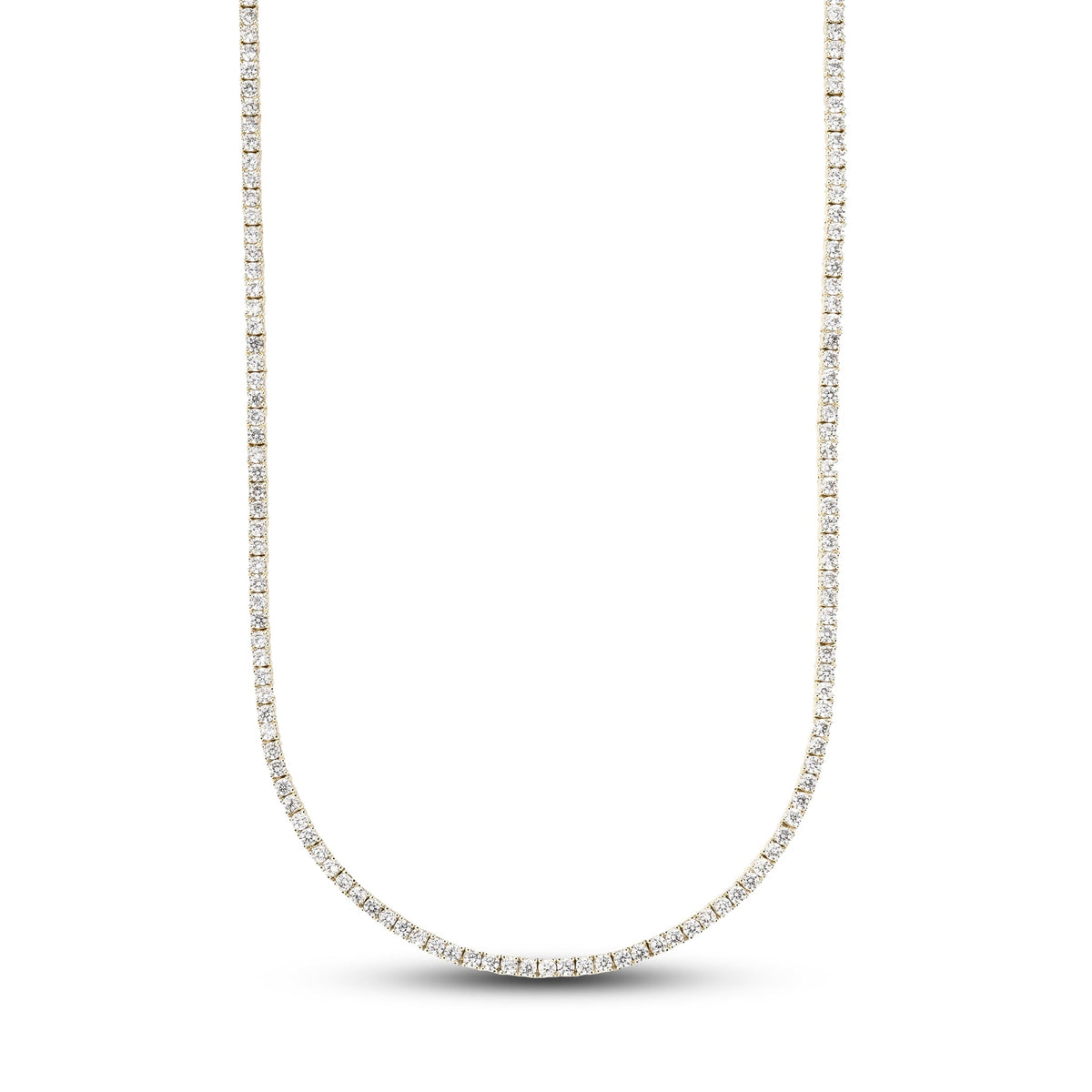 GLD Women Women's Moissanite Diamond Tennis Necklace in Yellow Gold Vermeil - 2mm