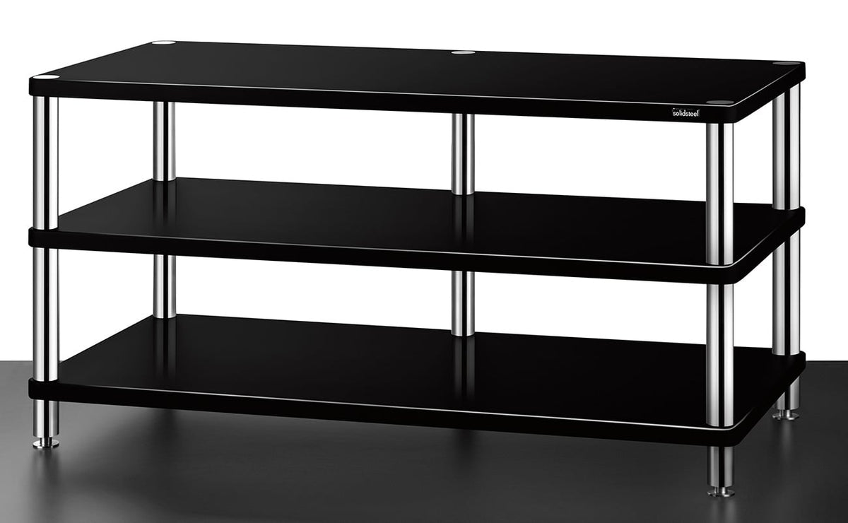 Solidsteel HW-3L Gloss Black High-End & TV Design Rack - HW-3L - image 1