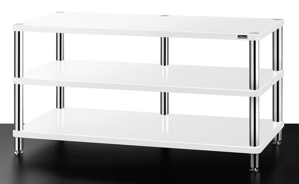 Solidsteel HW-3L Gloss White High-End & TV Design Rack - HW-3LWH - image 1