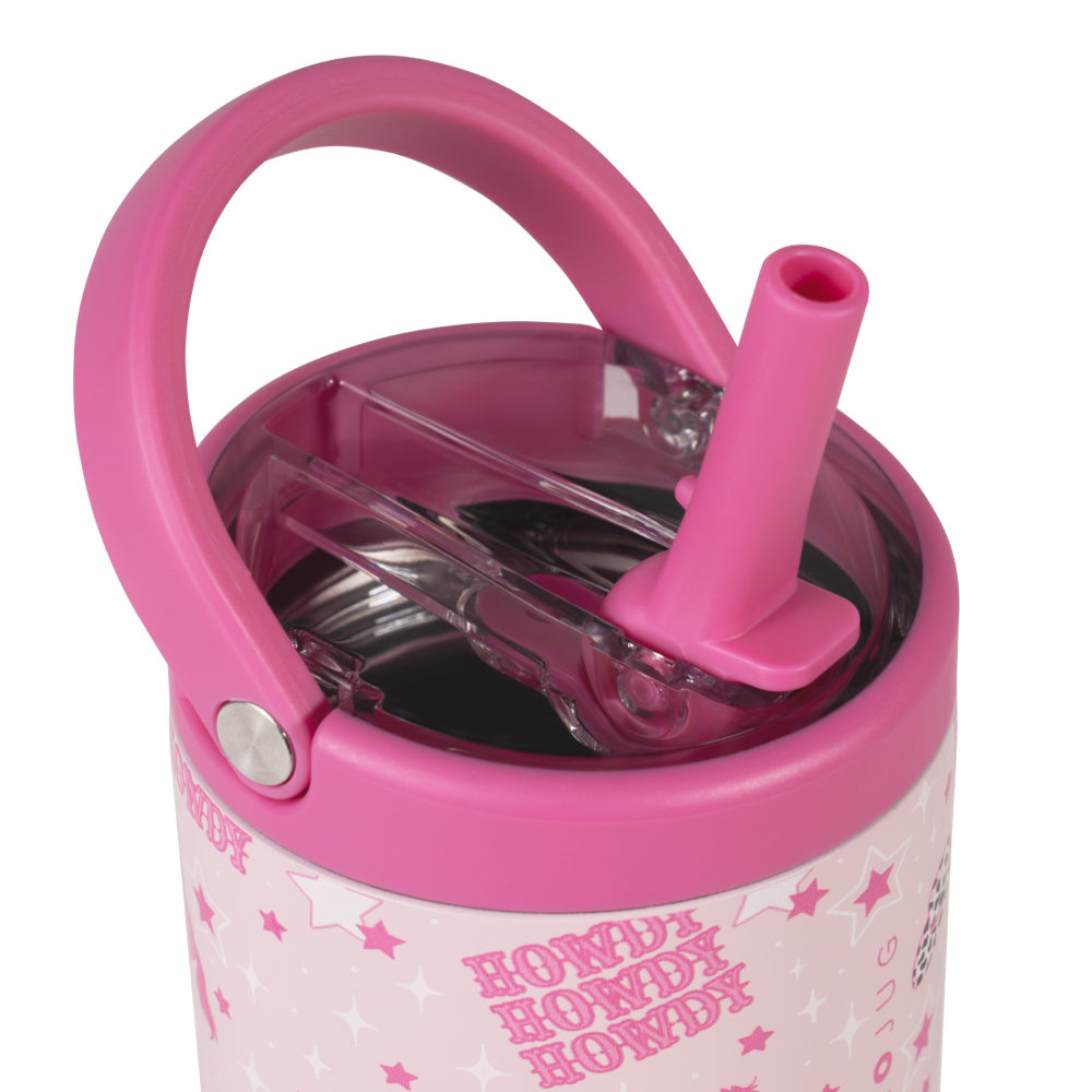 Cowgirl Sport Bottle 14oz with Flip Straw Lid and Handle