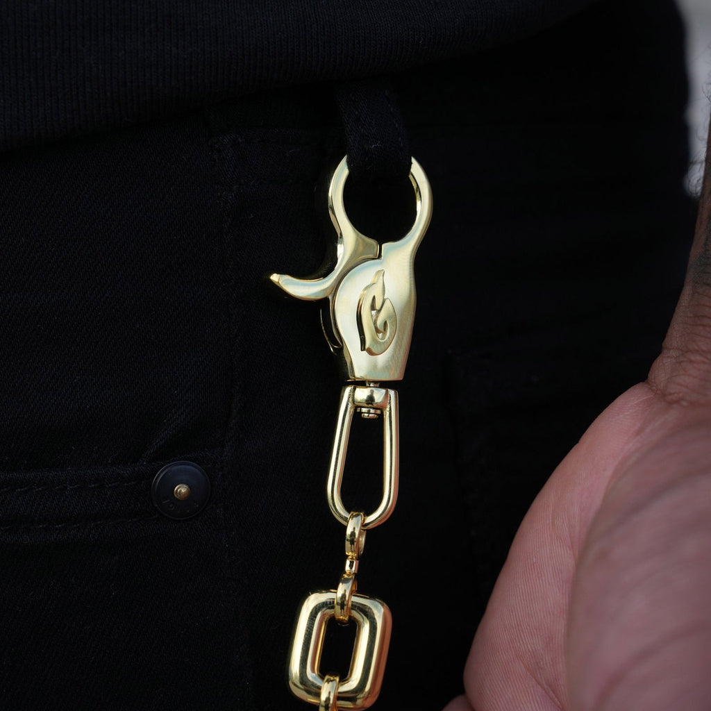GLD Men Square Link Pant Chain in Yellow Gold - 15MM