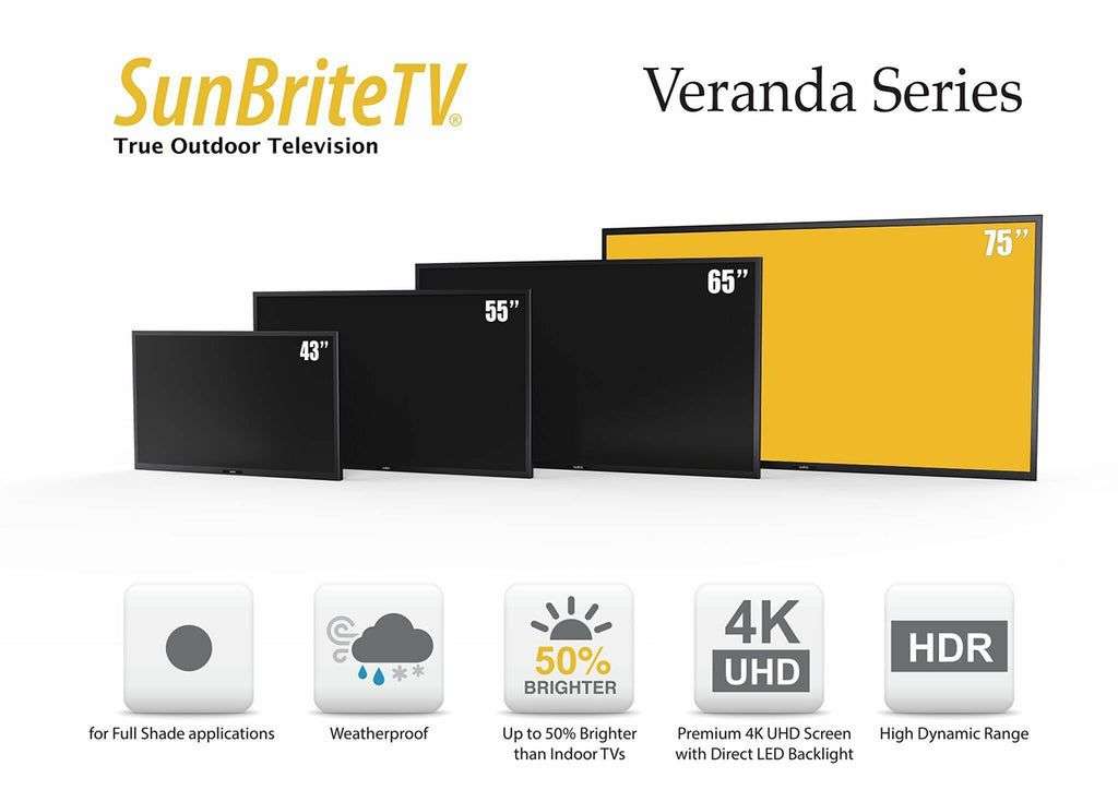 SunBrite 43" Veranda Series Full Shade Outdoor 4K HDR UHD TV - SB-V-43-4KHDR-BL - image 6