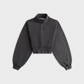 Alexander Wang Cropped Half Zip Pull Over - Washed Asphalt