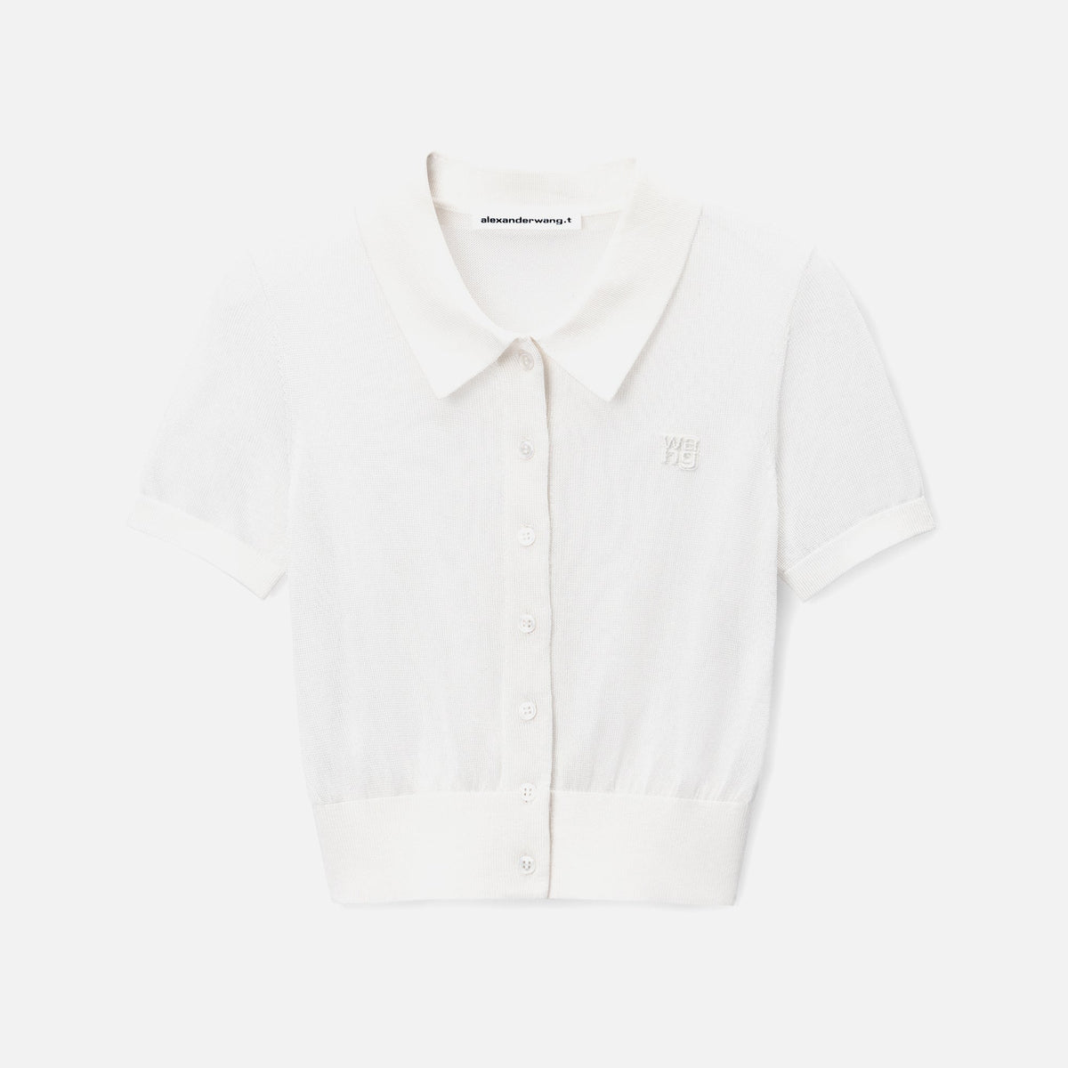 Alexander Wang Short Sleeve Polo Cardigan - Soft White