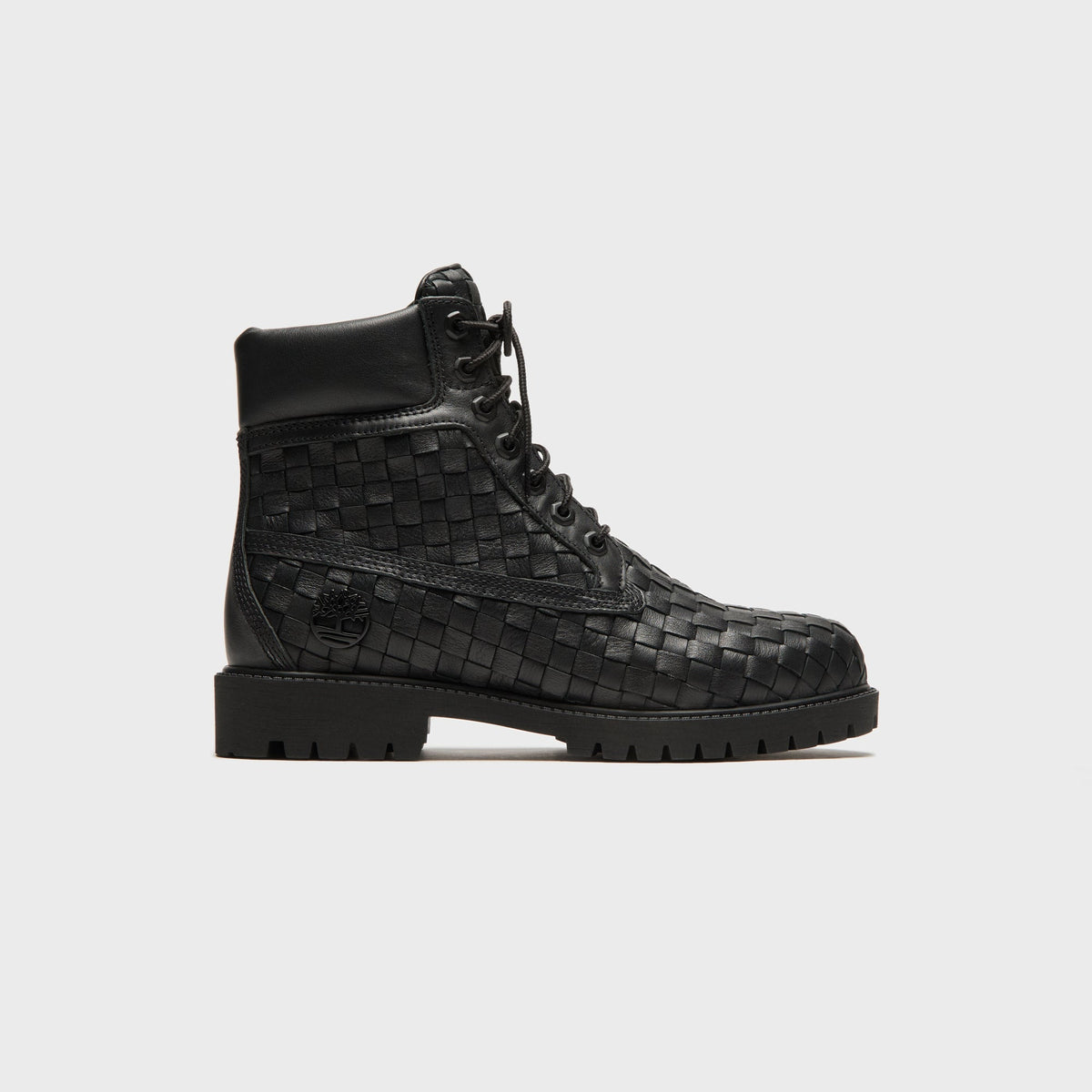 Timberland Woven 6-Inch Lace Up Full Grain Boot - Black
