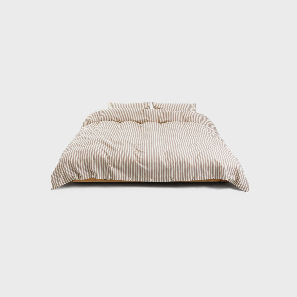 Tekla Percale Double Duvet Cover - Clay Stripes