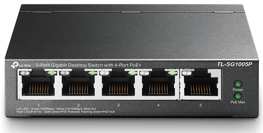 TP-Link 5-Port Gigabit Desktop Switch With 4-Port PoE+ - TLSG1005P - image 1