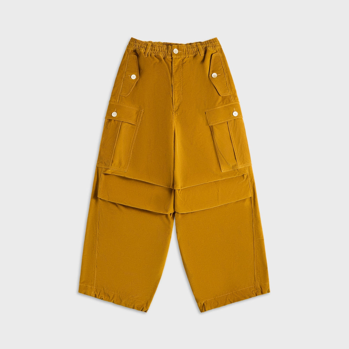 Marni Corduroy Drawstring Cargo Workwear Gabardine Pants - Honey