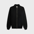 vowels Eyelet Knitted Zip Up - Black