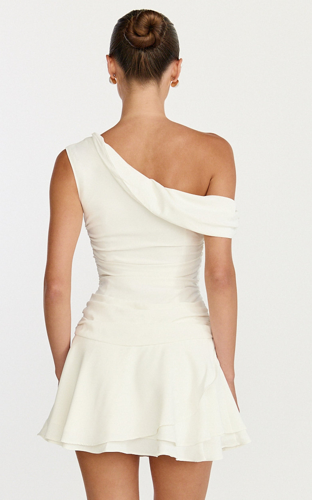 Vega Mini Dress - Off Shoulder Drop Waist Dress in White