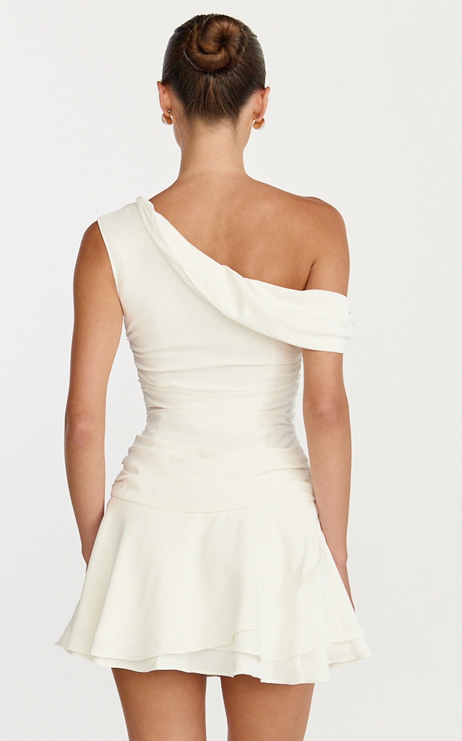 Vega Mini Dress - Off Shoulder Drop Waist Dress in White
