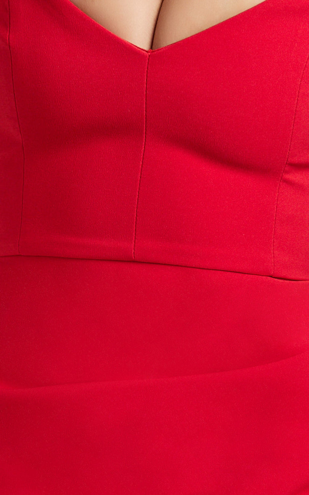 Veronika Mini Dress - Off Shoulder Plunge Fit And Flare Dress in Red