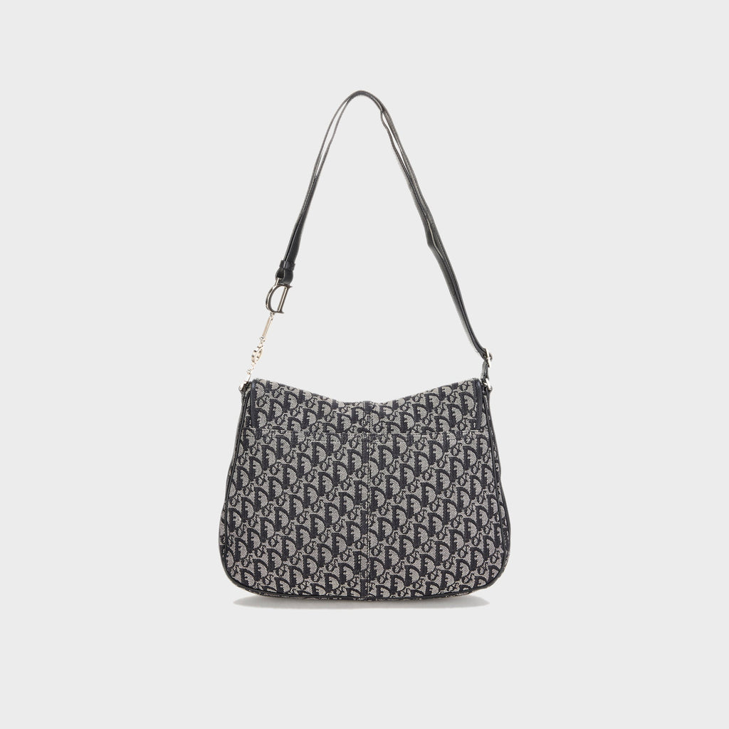 WGACA Christian Dior Vintage Trotter Flap Messenger Bag - Blue
