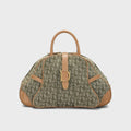 WGACA Christian Dior Double Saddle Bowler Bag - Green / Brown