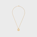 WGACA Christian Dior Logo Rhinestone Teardrop Pendant Necklace - Gold