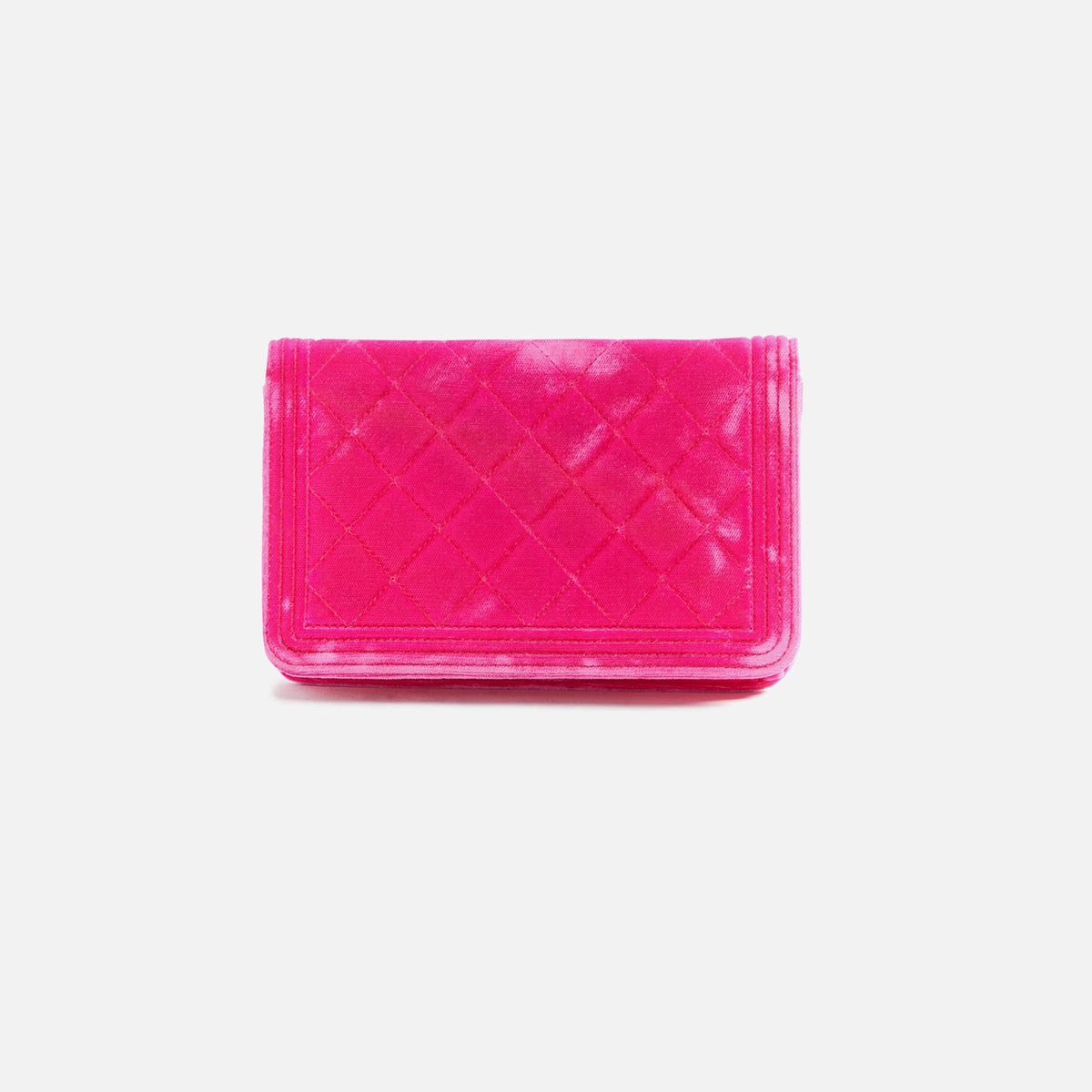 WGACA Chanel Velvet Boy Wallet on Chain - Pink