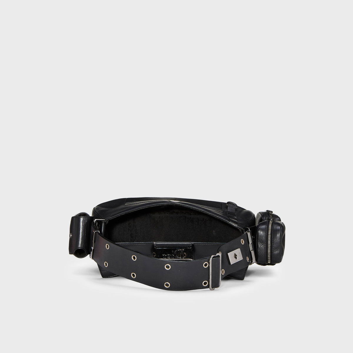 WGACA Dior Leather Street Chic Columbus Shoulder Bag - Black