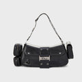 WGACA Dior Leather Street Chic Columbus Shoulder Bag - Black